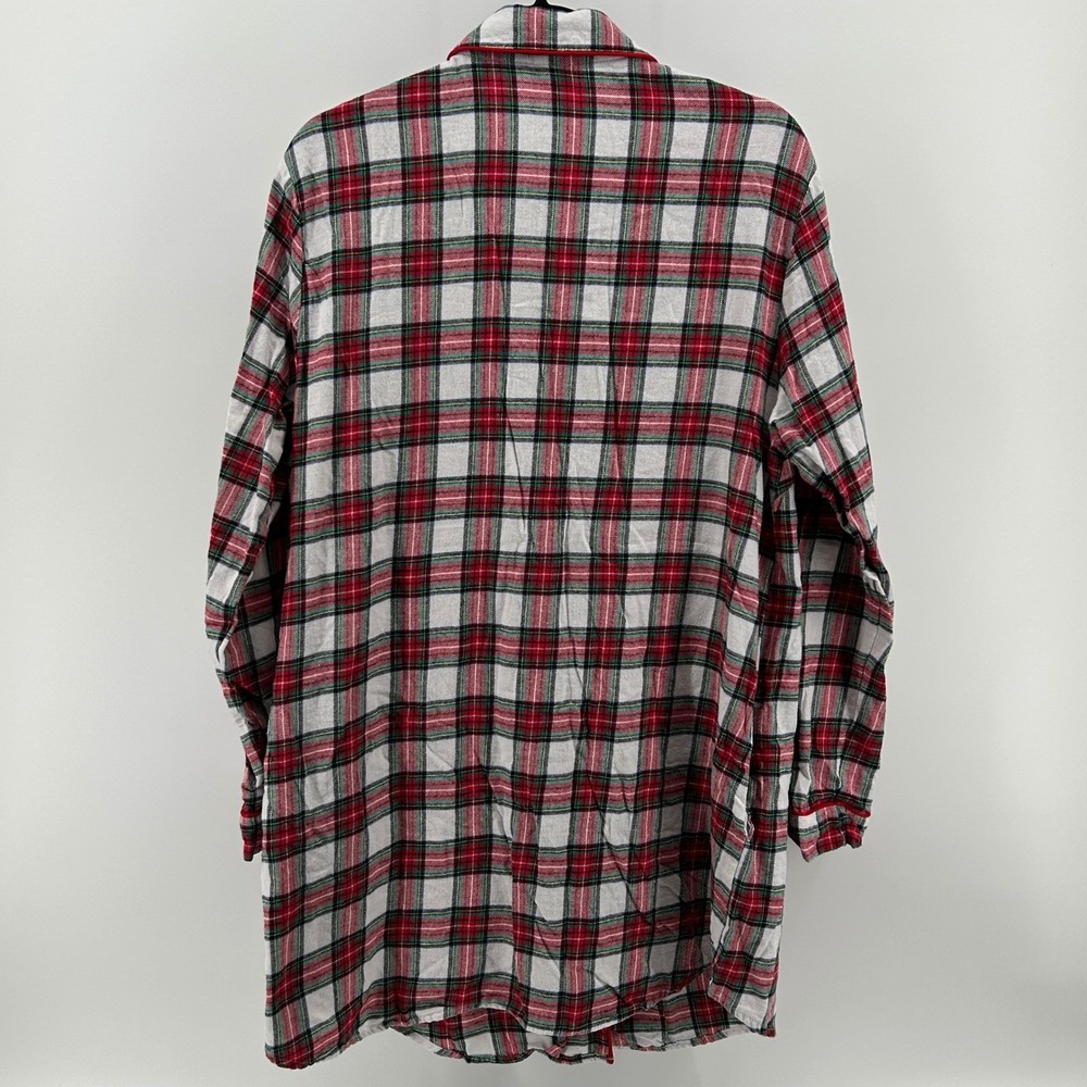 Disney Minnie Mouse Christmas Plaid Nightshirt L Cotton Flannel PJ Top Winter - Picture 7 of 9